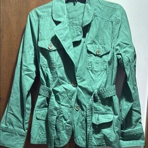 French Cuff Green Utility Jacket Lightweight Cotton
